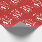 Frohe Weihnacht Wrapping Paper Vizsla Personalize Cadeaupapier (Hoek)