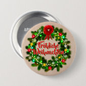 Frohe Weihnachten Abzeichen Kerstmis Ronde Button 7,6 Cm (Voorkant /achterkant)