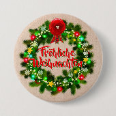 Frohe Weihnachten Abzeichen Kerstmis Ronde Button 7,6 Cm (Voorkant)