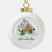 Frohe Weihnachten Anhänger Keramik Baumschmuck Keramische Bal Ornament (Voorkant)