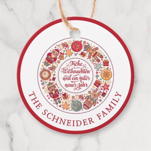 Frohe Weihnachten Bedankjes Labels (Voorkant)