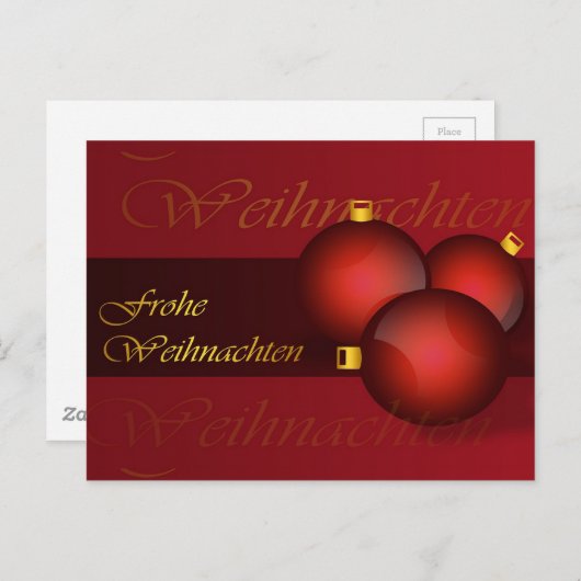 Frohe Weihnachten Briefkaart (Voorkant / Achterkant)