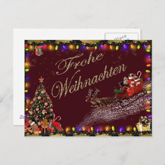 Frohe Weihnachten Briefkaart (Voorkant / Achterkant)