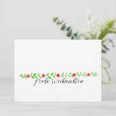 Frohe Weihnachten, de banner van waterverfKerstmis Kaart (Staand voorkant)