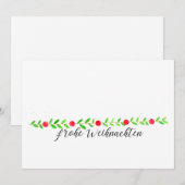 Frohe Weihnachten, de banner van waterverfKerstmis Kaart (Voorkant / Achterkant)