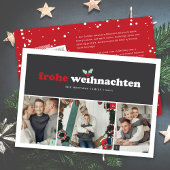 'Frohe Weihnachten' Duits Vrolijk Kerstfeest 3 Fot Feestdagenkaart