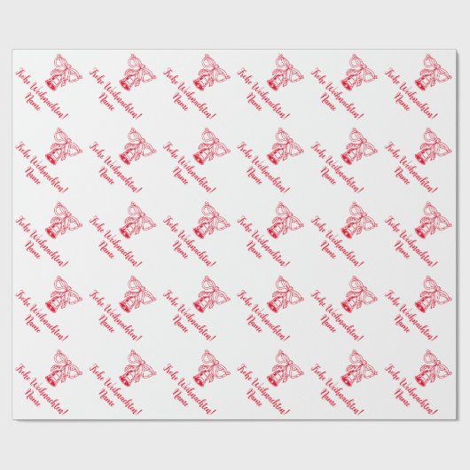 Frohe Weihnachten Duits Vrolijk Kerstfeest gewoont Cadeaupapier (Vlak)