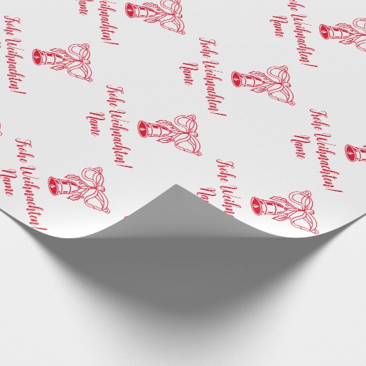 Frohe Weihnachten Duits Vrolijk Kerstfeest gewoont Cadeaupapier (Hoek)