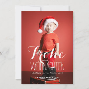 Frohe Weihnachten   Duitse Kaart van de Foto van