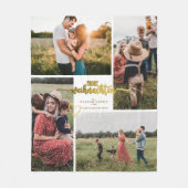 Frohe Weihnachten Duitse Kerst 4 Fotocollage Fleece Deken (Voorkant)