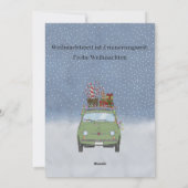 Frohe Weihnachten Duitse Kerst Groene Fiat 500 Feestdagenkaart (Achterkant)