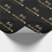 Frohe Weihnachten Elegant Black Gold Script German Cadeaupapier (Hoek)