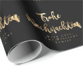 Frohe Weihnachten Elegant Black Gold Script German Cadeaupapier (Rol Hoek)