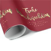 Frohe Weihnachten Elegant Red Gold Script German Cadeaupapier (Rol Hoek)
