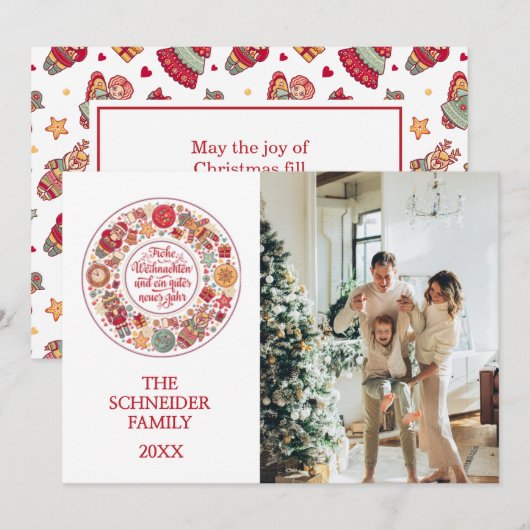 Frohe Weihnachten Feestdagenkaart (Voorkant / Achterkant)