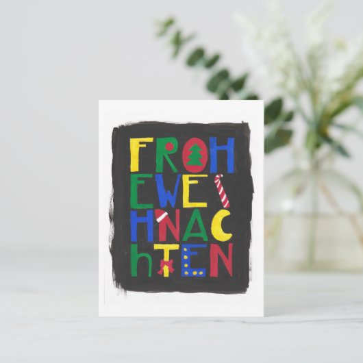 Frohe Weihnachten Feestdagenkaart (Staand voorkant)