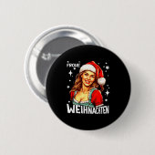 Frohe Weihnachten German Christmas Ronde Button 5,7 Cm (Voorkant /achterkant)