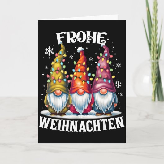 Frohe Weihnachten German Gnome Christmas Decoratio Kaart (Voorkant)