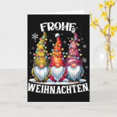 Frohe Weihnachten German Gnome Christmas Decoratio Kaart (Gele Bloem)