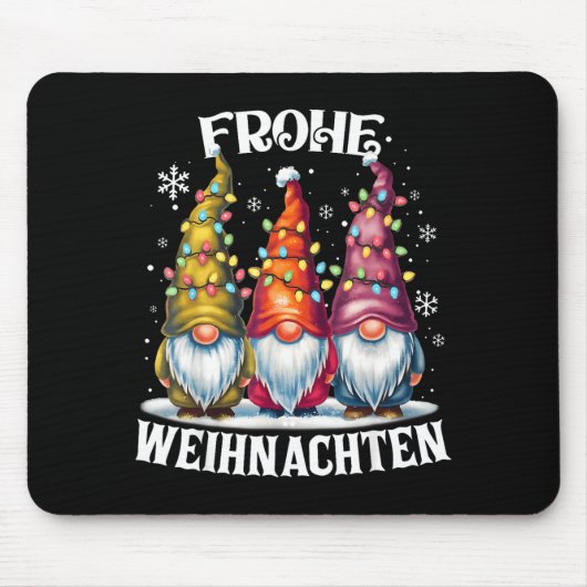 Frohe Weihnachten German Gnome Christmas Decoratio Muismat (Voorkant)