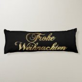 Frohe Weihnachten German KerstBlack en Gold Lichaamskussen (Achterkant)