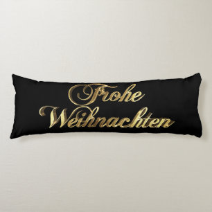 Frohe Weihnachten German KerstBlack en Gold Lichaamskussen