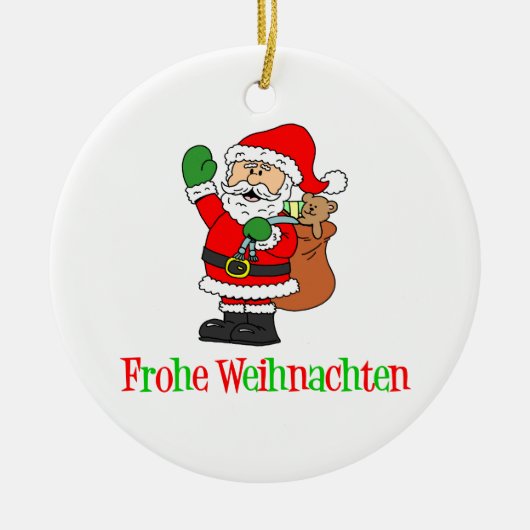 Frohe Weihnachten German Kerstkerstkerstkerstkerst Keramisch Ornament (Voorkant)