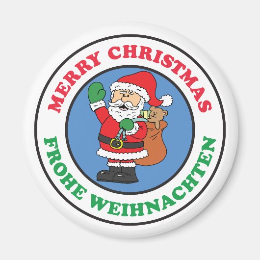 Frohe Weihnachten German Kerstkerstkerstkerstkerst Magneet (Voorkant)