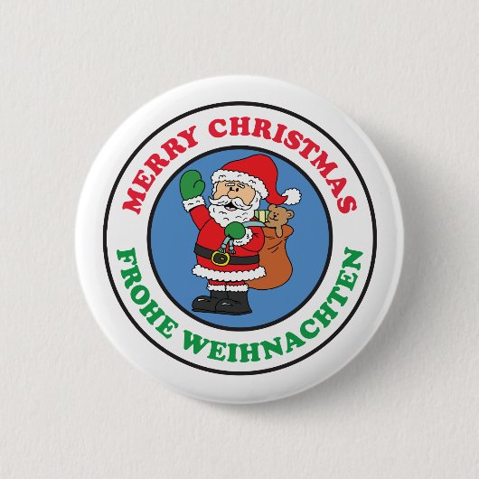 Frohe Weihnachten German Kerstkerstkerstkerstkerst Ronde Button 5,7 Cm (Voorkant)