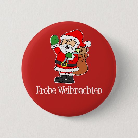 Frohe Weihnachten German Kerstkerstkerstkerstkerst Ronde Button 5,7 Cm (Voorkant)