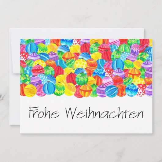 Frohe Weihnachten German Kerstmis, waterverf Kaart (Voorkant)