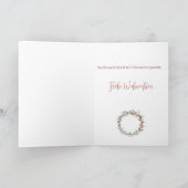 Frohe Weihnachten, German Kerstwreath Holida Feestdagen Kaart (Binnen)