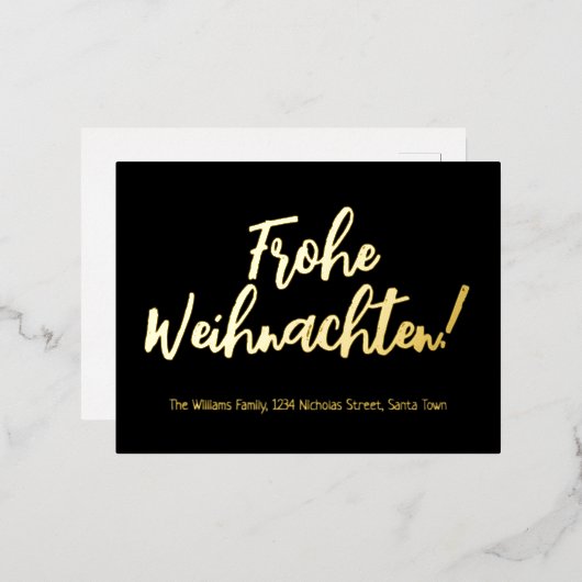 Frohe Weihnachten German Language Merry Kerstry Folie Feestdagen Briefkaart (Voorkant / Achterkant)