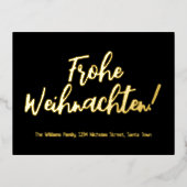 Frohe Weihnachten German Language Merry Kerstry Folie Feestdagen Briefkaart (Voorkant)
