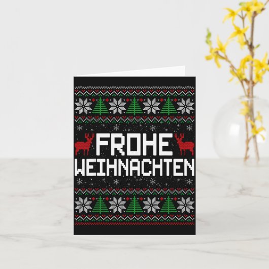 Frohe Weihnachten German Merry Christmas Holidays  Kaart (Gele Bloem)