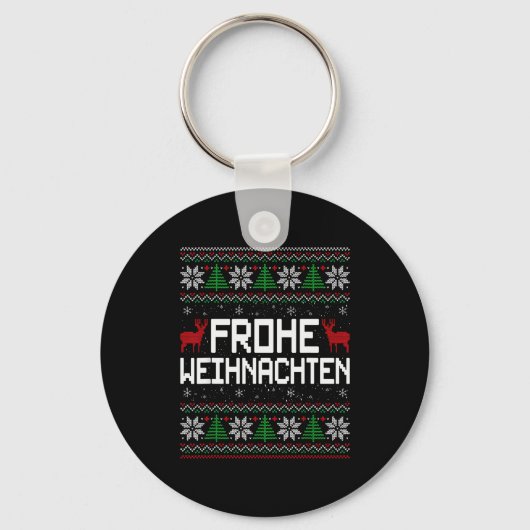 Frohe Weihnachten German Merry Christmas Holidays Sleutelhanger (Voorkant)