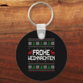 Frohe Weihnachten German Merry Christmas Holidays Sleutelhanger (Voorkant)