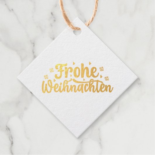 Frohe Weihnachten Gold Bedankjes Labels (Voorkant)