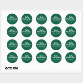Frohe Weihnachten green Merry Christmas in German  Ronde Sticker (Vel)