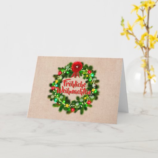 Frohe Weihnachten Grußkarte Greeting Kaart (Gele Bloem)