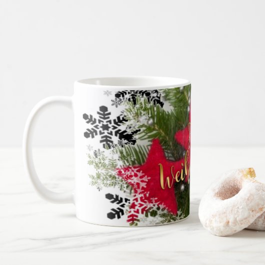 Frohe Weihnachten Kaffeetasse Koffiemok (Met donut)