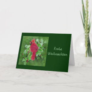 Frohe Weihnachten kerst kardinaal Bird Holly Feestdagen Kaart