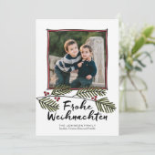 Frohe Weihnachten kerstfoto's boombijkantoor Feestdagenkaart (Staand voorkant)