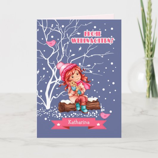 Frohe Weihnachten. kerstKaart in het Duits Feestdagen Kaart (Voorkant)