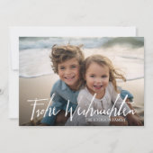 Frohe Weihnachten - Kerstmoderne volledige foto Feestdagenkaart (Voorkant)