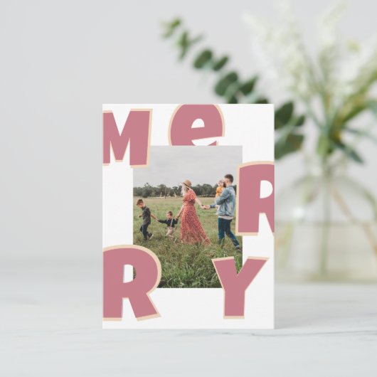 Frohe Weihnachten kundenspezifische Foto Feiertage Feestdagenkaart (Staand voorkant)