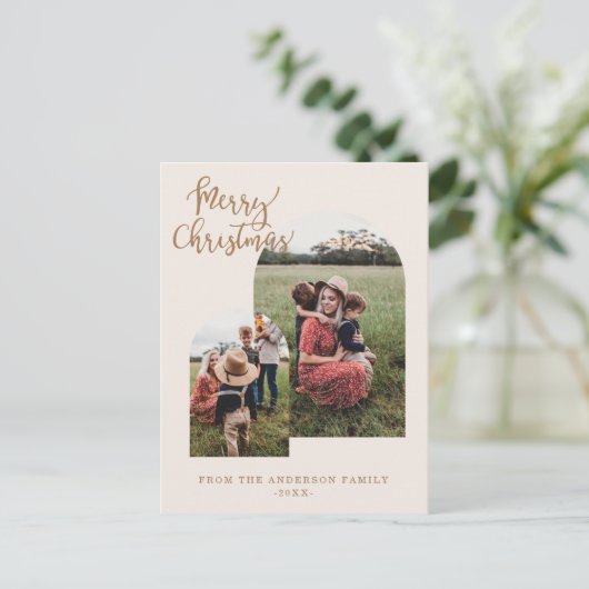 Frohe Weihnachten kundenspezifische Foto Feiertage Feestdagenkaart (Staand voorkant)