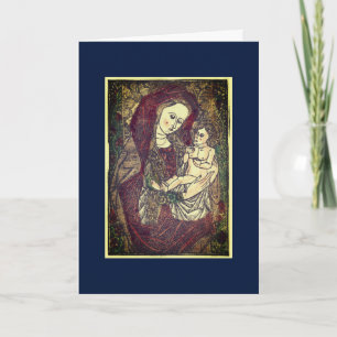"FROHE WEIHNACHTEN" MADONNA & KIND KERST KAART