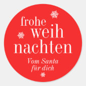 Frohe Weihnachten Merry Christmas German  Ronde Sticker (Voorkant)