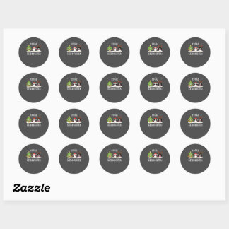Frohe Weihnachten Merry Kerstlustig Pinguine Ronde Sticker